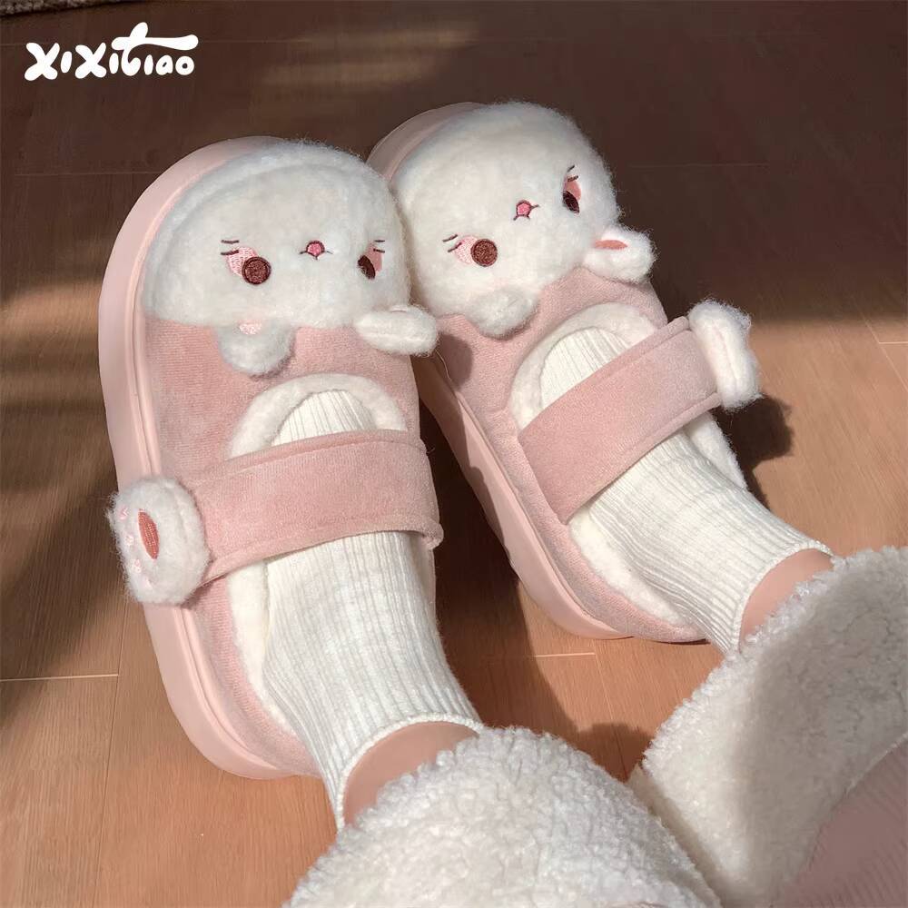Women Shoes Winter - Winter Thuis Slippers Zachte Leuke Kat