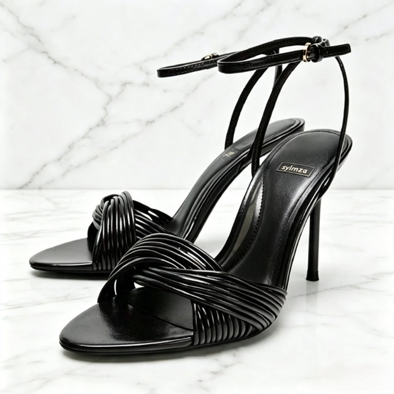 Women Shoes Luxury Brand - Mode crossover sandalen met voorbandjes, stilettohakken,