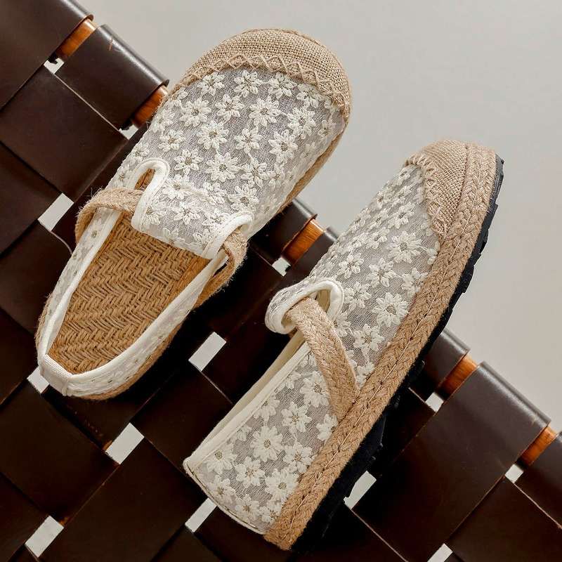 Women'S Shoes Vegan - Zomerse dames casual linnen handgemaakte geborduurde