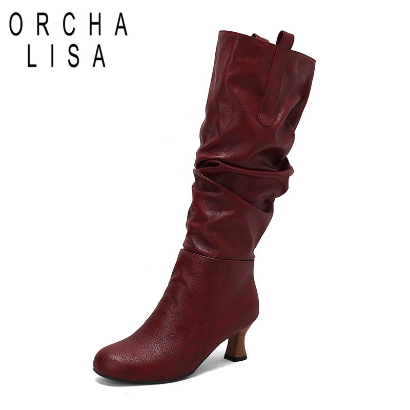 Women'S Shoes Extended Sizes - ORCHA LISAFancy Dame Kniehoge Laarzen Ronde
