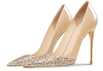 Women'S Shoes In Size 12 - Hot Vrouwen Naakt Lakleer Glitter Patchwork