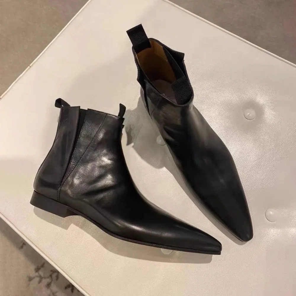 Women Shoes Luxury Brand - Luxe korte dameslaarzen herfst/winter echt leer