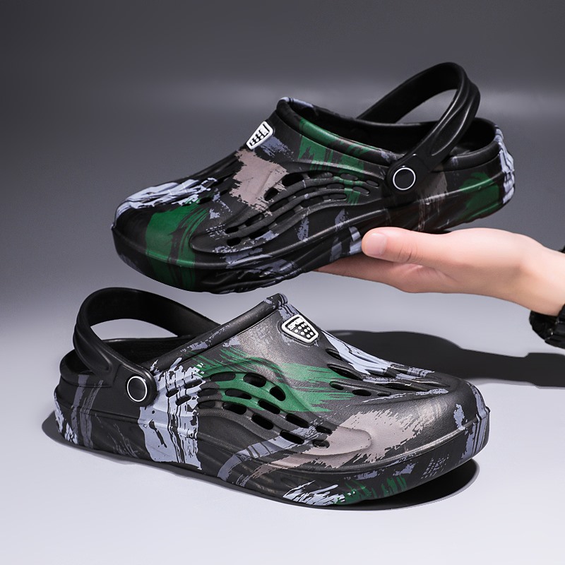 Women'S Shoes Crocs - Herensandalen voor de zomer met camouflage-graffiti,