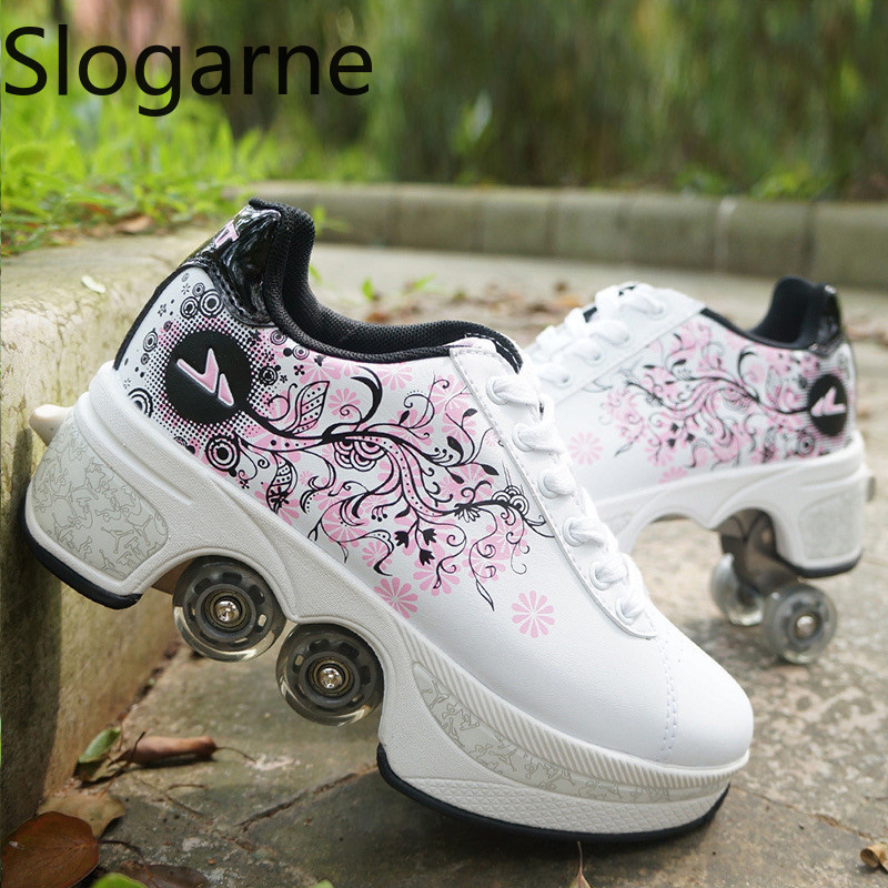 Women Shoes Size - Vrouwen 4-wielen Vervorming Rolschaatsen Schoenen Mannen