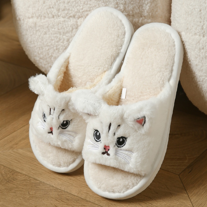Women Shoes Winter - Schattige kattenpluche slippers voor dames en