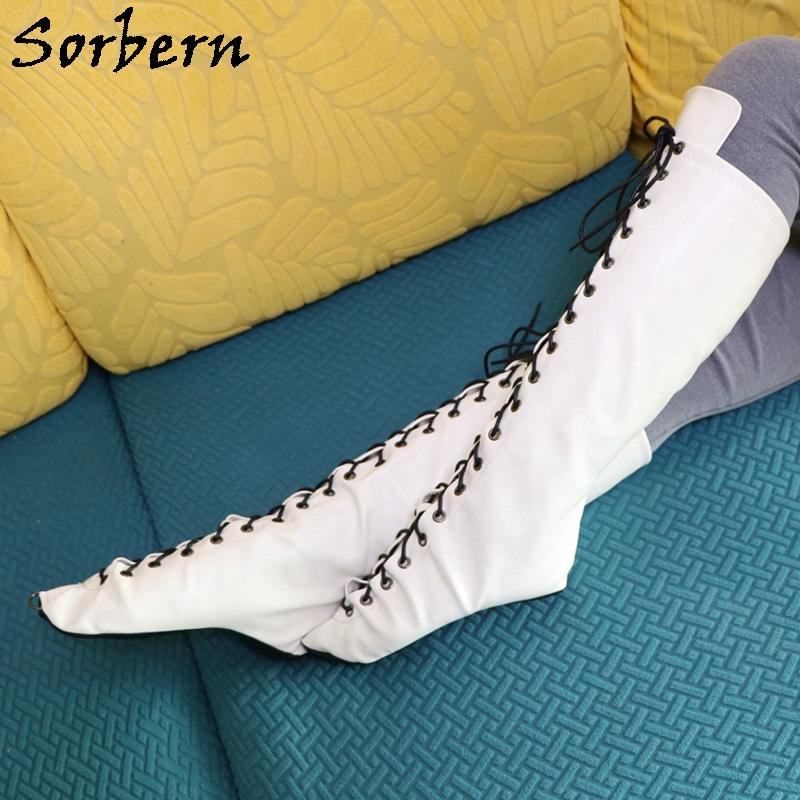 Women'S Shoes Vegan - Sorbern witte ballet hakloze laarzen covers