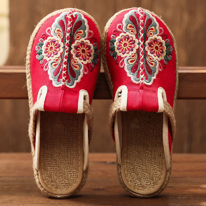 Women'S Shoes Vegan - 2024 Vrouwen Casual Linnen Handgemaakte Borduurwerk
