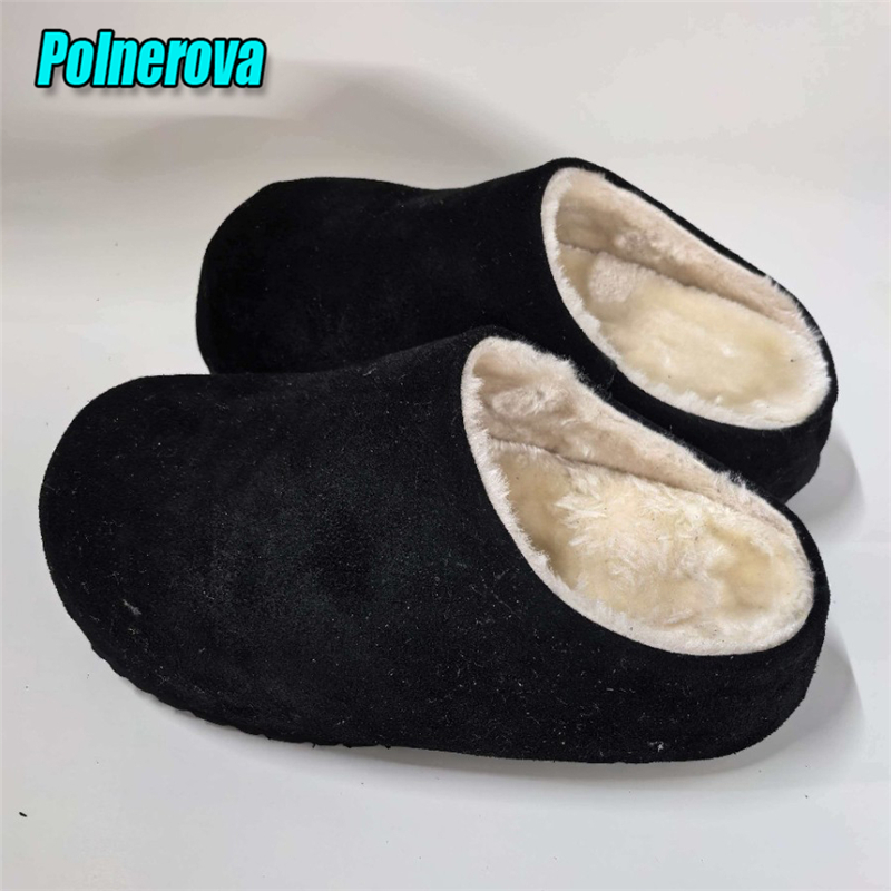 Slip On Mule Flat - Suède Pluche Dikke Zool Half Slippers