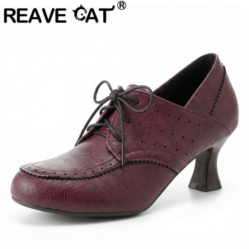 Women'S Shoes Extended Sizes - REAVE CAT Gele Damespumps Ronde Teen