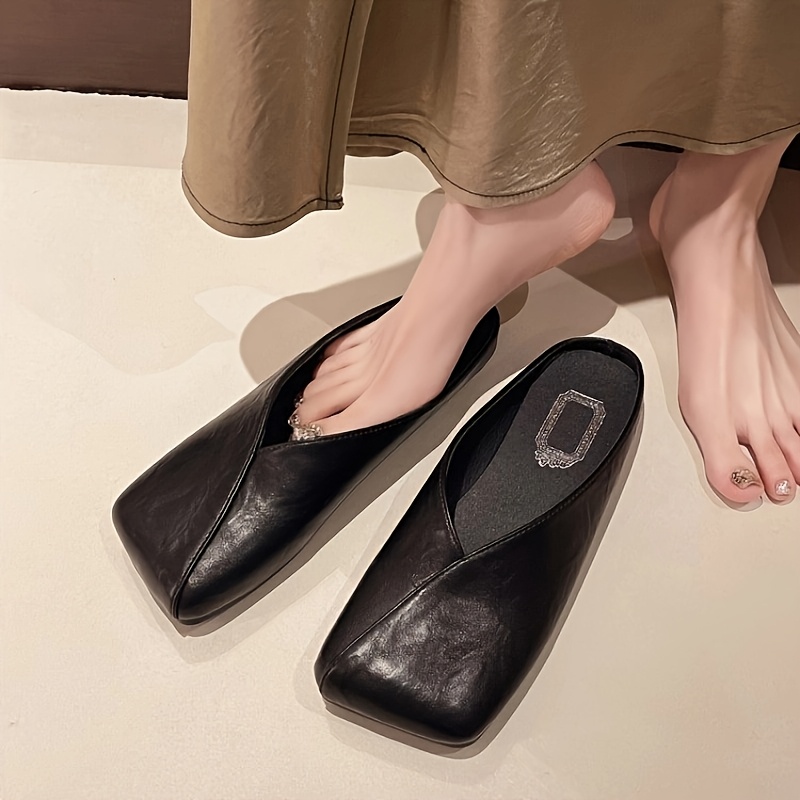 Lente Zomer Nieuwe Vierkante T - Slip On Mule Flat recensie en prijs