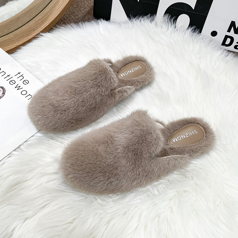 Ronde Neus Pluizig Bont Slippe - Slip On Mule Flat recensie en prijs
