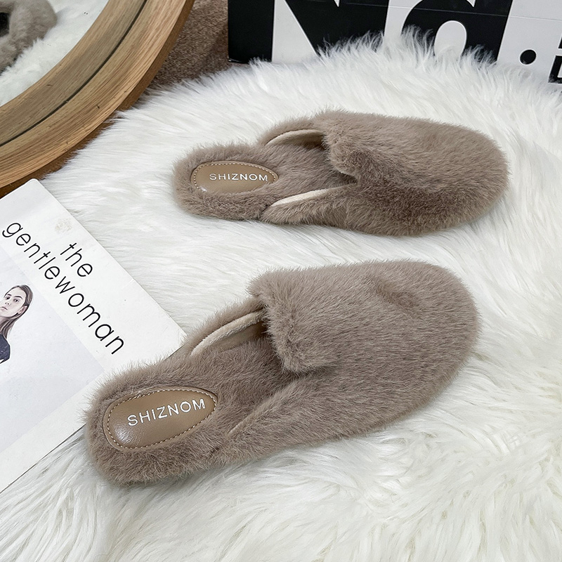 Ronde Neus Pluizig Bont Slippe - Slip On Mule Flat recensie en prijs