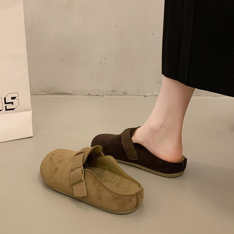 Dames Suède klompen met ronde  - Slip On Mule Flat recensie en prijs