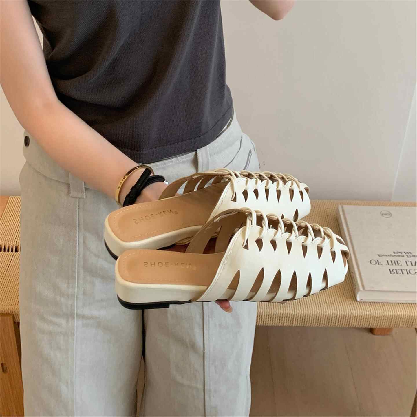 luxe merk handgemaakt geweven  - Slip On Mule Flat recensie en prijs