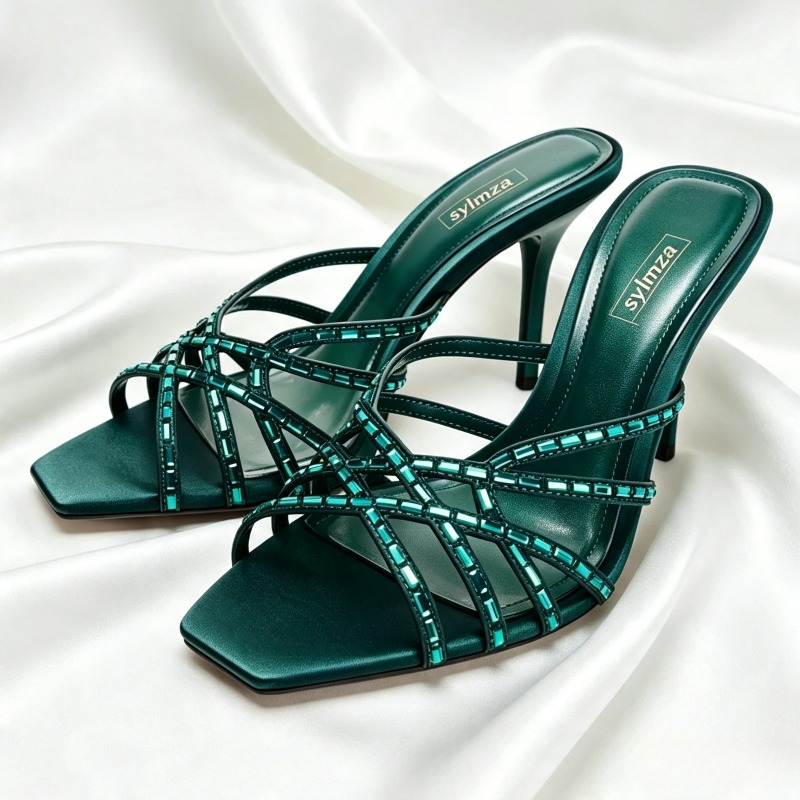 Unieke pauwblauwe kristallen s - Women Shoes Luxury Brand recensie en prijs