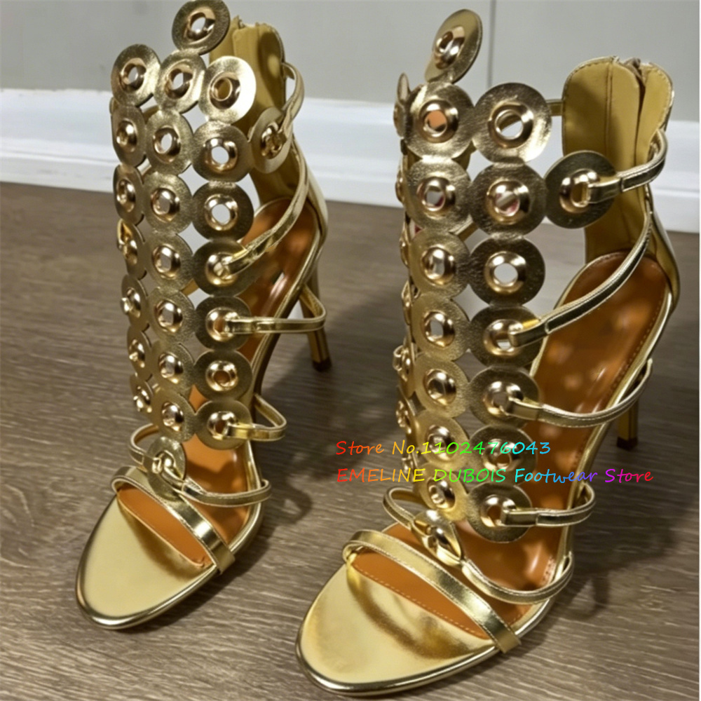 Gouden metalen cirkeldecoratie - Women'S Shoes Trendy recensie en prijs