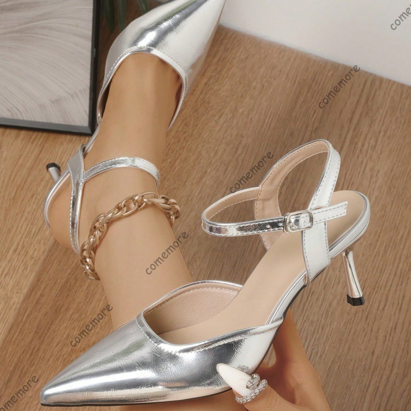 Chique zilveren kitten heels v - Women'S Shoes Trendy recensie en prijs