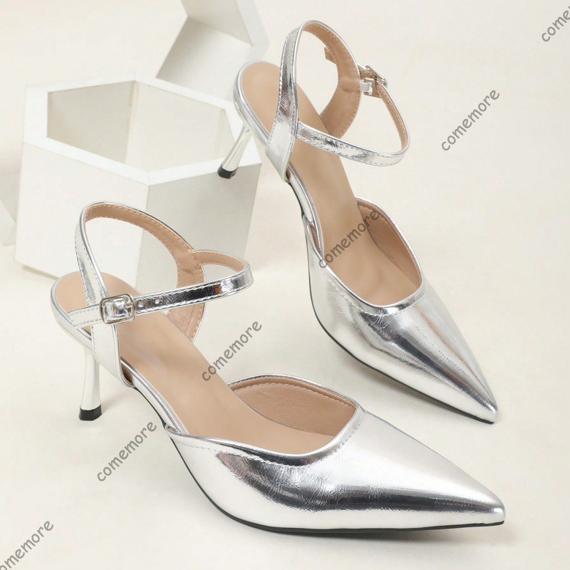 Chique zilveren kitten heels v - Women'S Shoes Trendy recensie en prijs